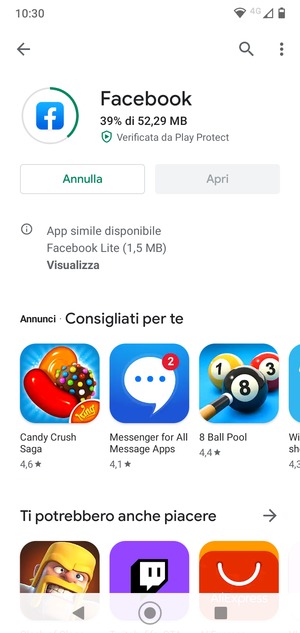 Attendi il completamento del processo di installazione
