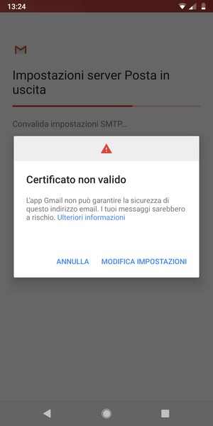 Seleziona MODIFICA IMPOSTAZIONI