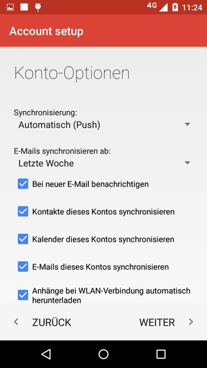Wählen Sie WEITER