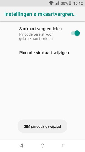 Uw SIM pincode is gewijzigd
