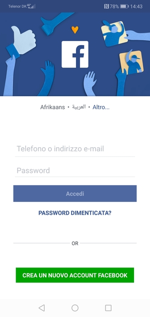 L'app è pronta per l'uso