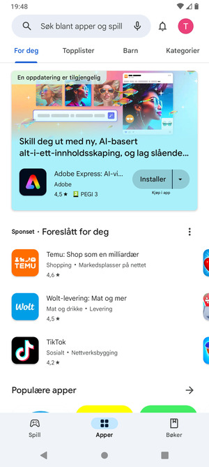 Velg søkefelt