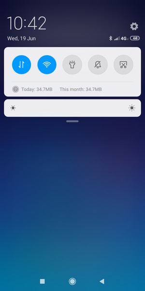 Slide down the top menu again