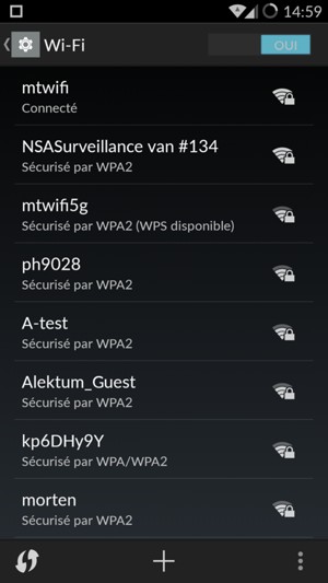 Vous êtes maintenant connecté au réseau Wi-Fi