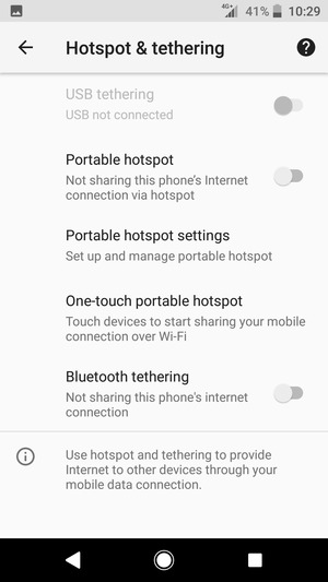 Select Portable hotspot settings