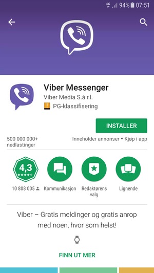 Velg INSTALLER
