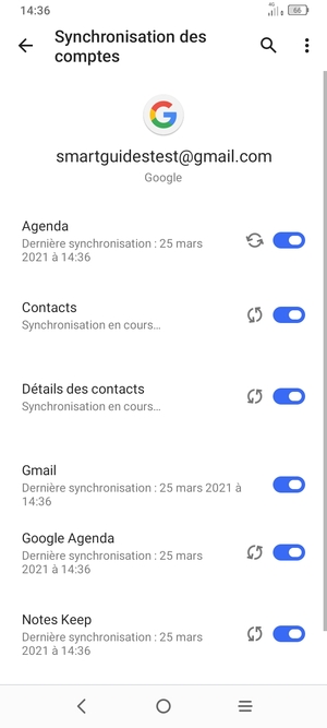 Vos informations seront synchronisées