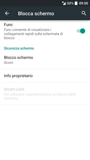 Seleziona Blocco schermo