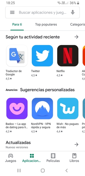 Seleccione la barra de Búsqueda