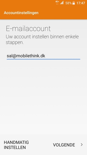 Voer uw e-mailadres in en selecteer VOLGENDE