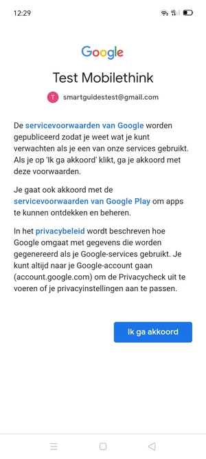 Selecteer Ik ga akkoord