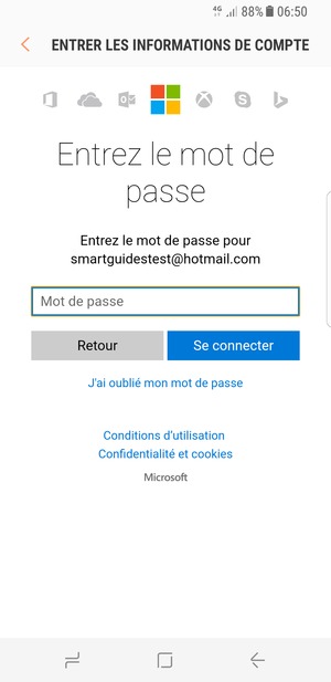 Saisissez votre mot de passe et sélectionnez Se connecter