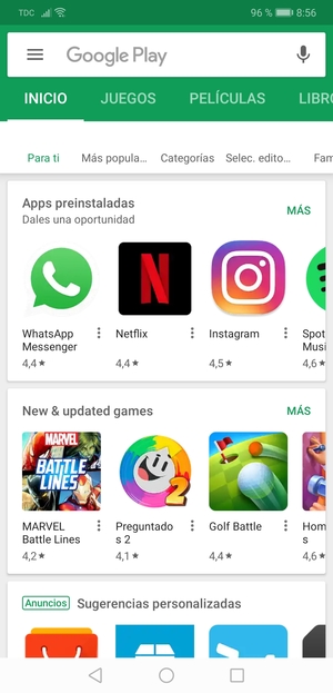 Seleccione la barra de Búsqueda