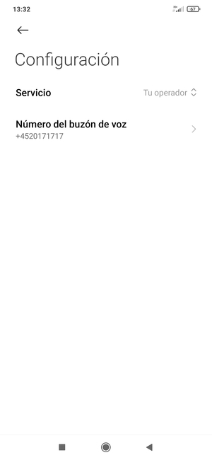 Seleccione Número del buzón de voz