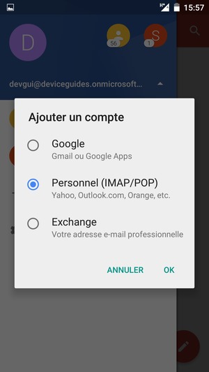 Sélectionnez Personnel (IMAP/POP) puis OK