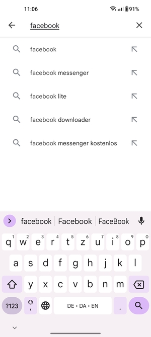 Geben Sie den Namen der App ein und wählen Sie Suchen
