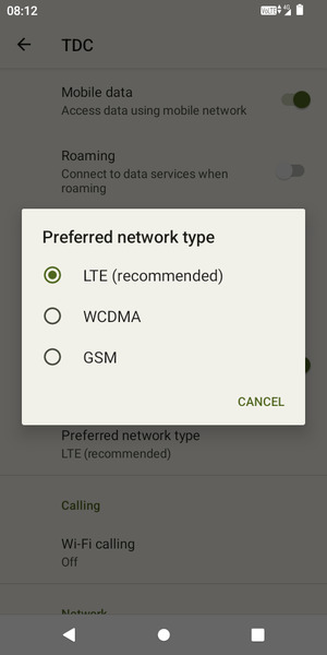 Select your preferred option