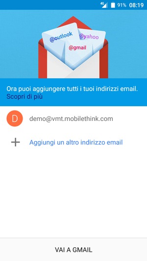 Seleziona VAI A GMAIL