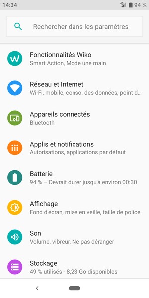 Sélectionnez Réseau et Internet