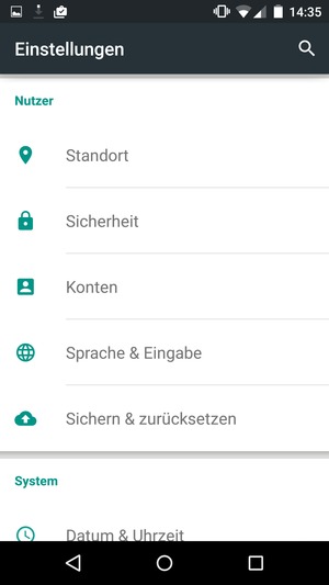 Scrollen Sie und wählen Sie Sicherheit