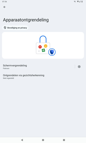 Uw tablet is nu beveiligd met een schermvergrendeling