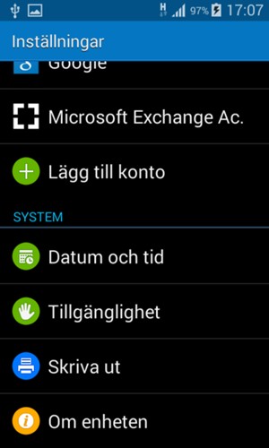 Scrolla till och välj Om enheten
