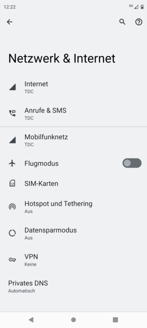 Wählen Sie Internet