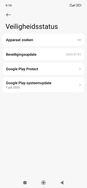 Selecteer Google Play-systeemupdate