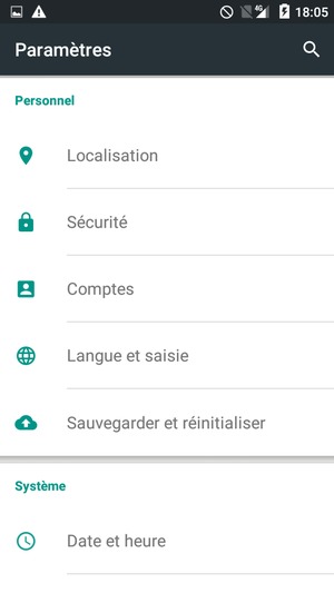 Faites défiler et sélectionnez Sécurité