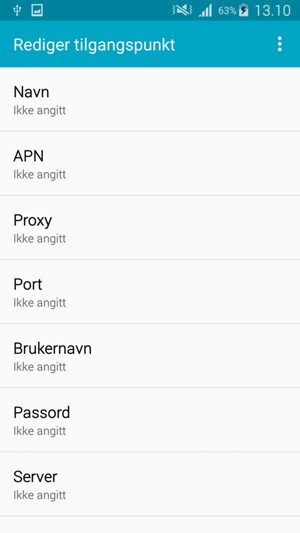 Skriv inn internett-informasjon