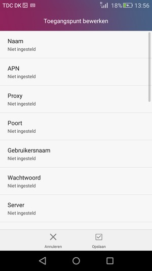 Voer internetgegevens in