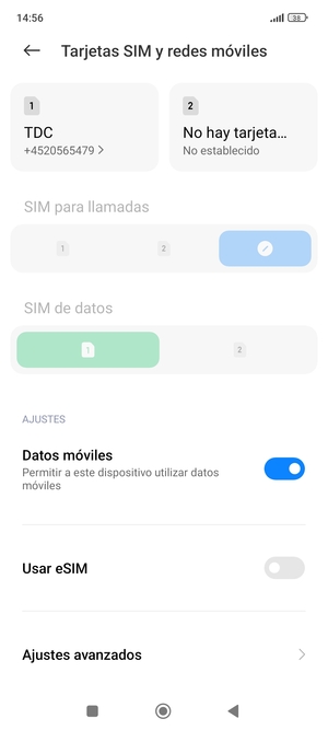 Desplácese y seleccione Ajustes avanzados