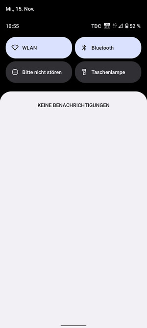 Ziehen Sie erneut das obere Menü nach unten