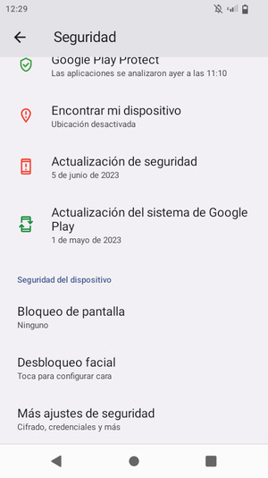 Para cambiar el PIN de la tarjeta SIM, vaya al menú Seguridad y desplácese y seleccione Más ajustes de seguridad