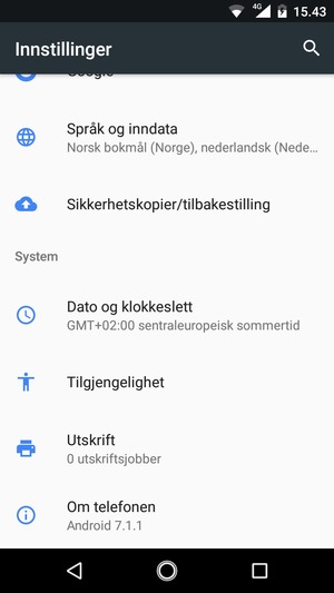 Bla til og velg Om telefonen
