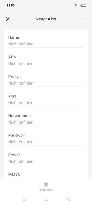 Geben Sie MMS-Informationen ein