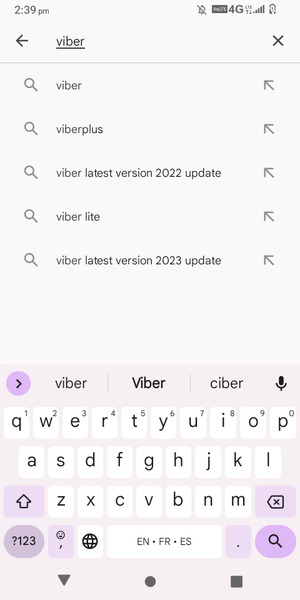 Enter the app name and select Search