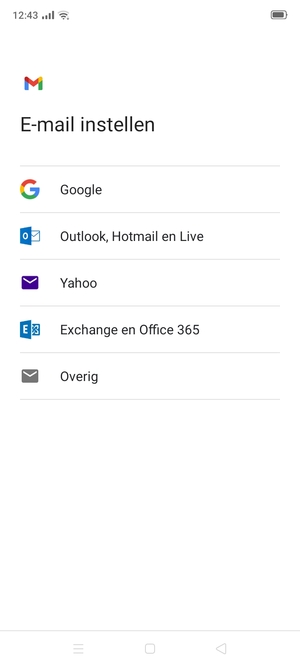Selecteer Exchange en Office 365