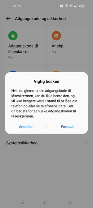 Vælg Fortsæt
