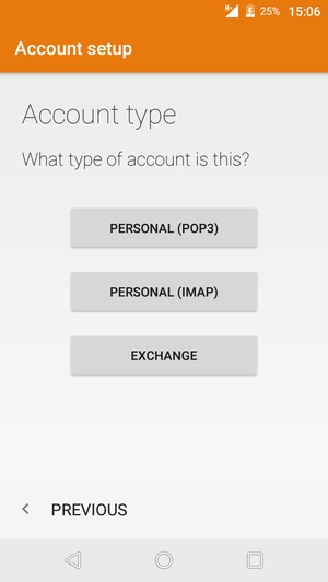 Select PERSONAL (POP3) or PERSONAL (IMAP)
