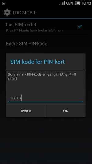 Bekreft din nye PIN-kode og velg OK