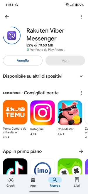 Attendi il completamento del processo di installazione