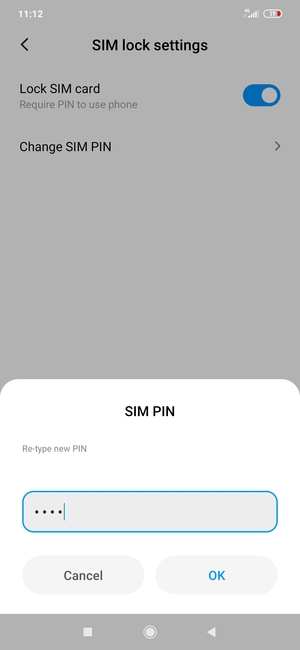 Confirm your new SIM PIN and select OK