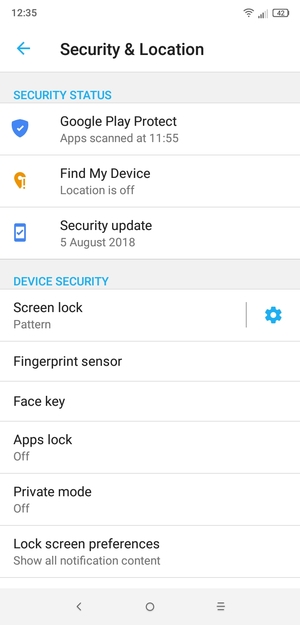 Your phone is now secure with a screen lock