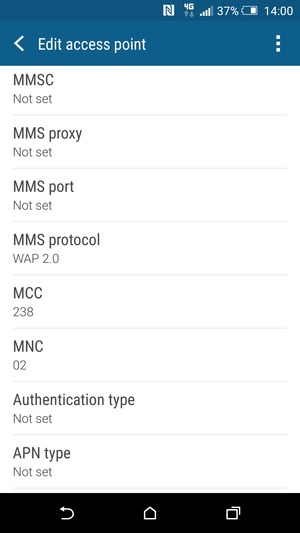Scroll down and enter MMS information