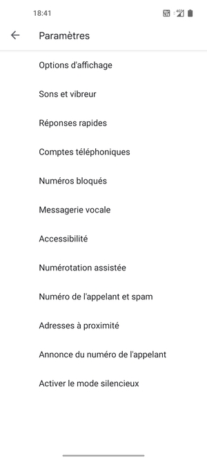 Sélectionnez Messagerie vocale