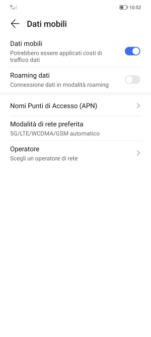 Seleziona Modalità di rete preferita