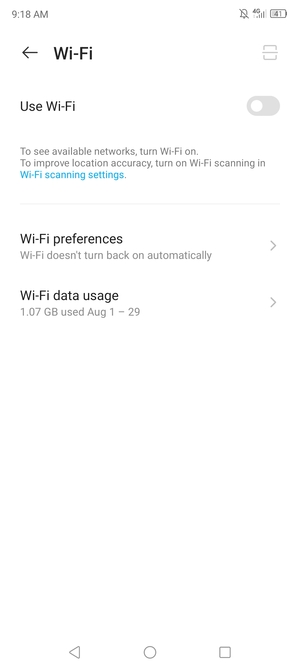 Turn on Use Wi-Fi