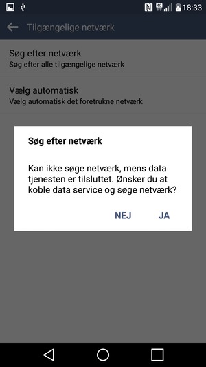 Vælg JA