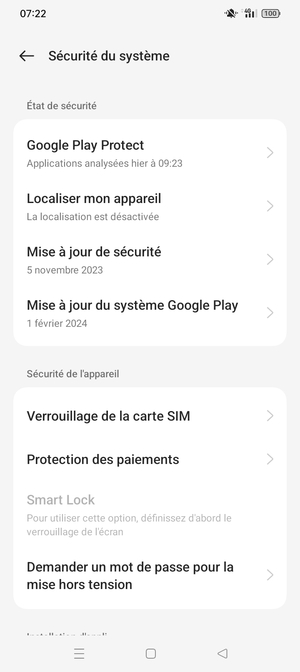 Sélectionnez Verrouillage de la carte SIM